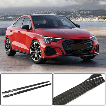 Audi S3 8Y Sedan 2021+ Side Skirts Carbon Fiber-Ahacarbon
