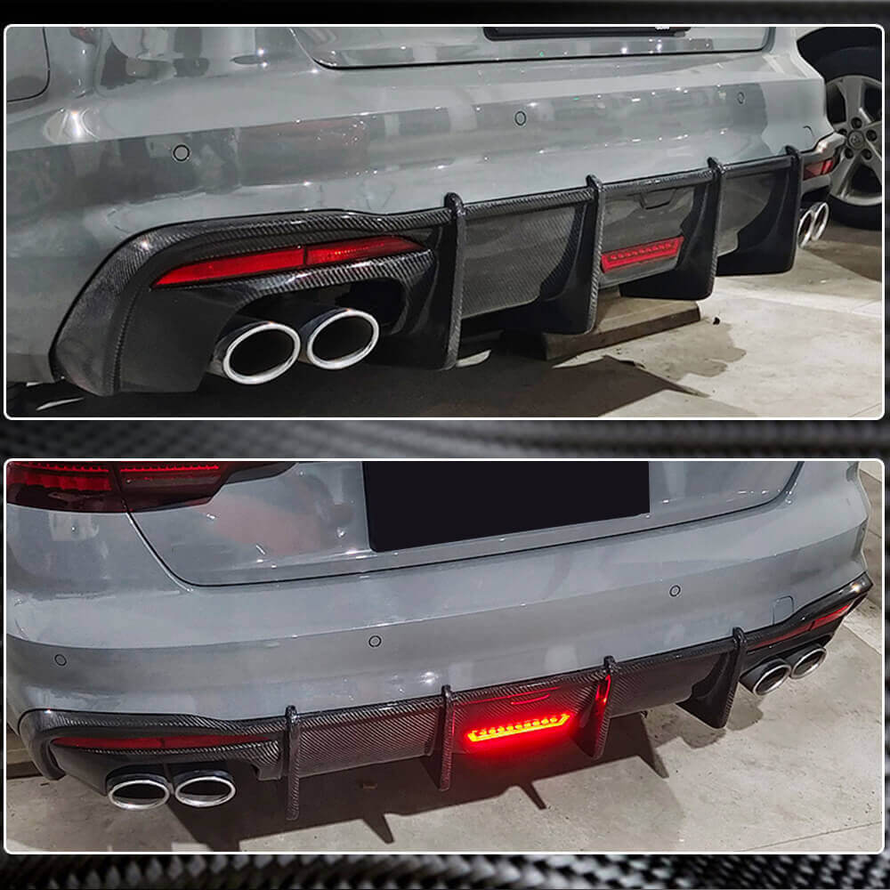 Audi S4 A4 Sline B10 Sedan 2021UP Rear Bumper Diffuser Carbon Fiber-Ahacarbon