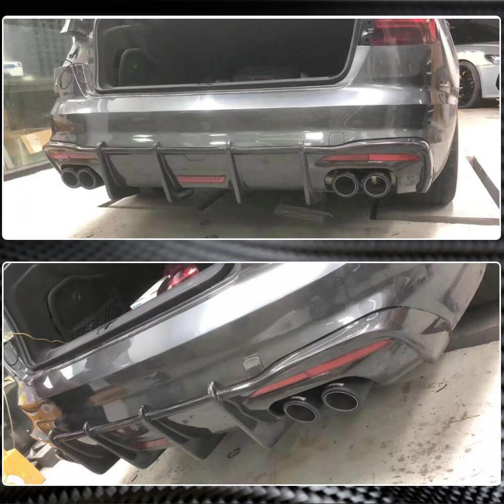 Audi S4 A4 Sline B10 Sedan 2021UP Rear Bumper Diffuser Carbon Fiber-Ahacarbon
