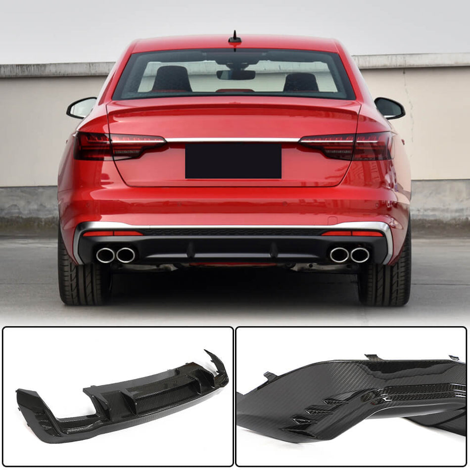 Audi S4 A4 B10 Sline Sedan 2021UP Rear Bumper Diffuser Dry Carbon Fiber-Ahacarbon