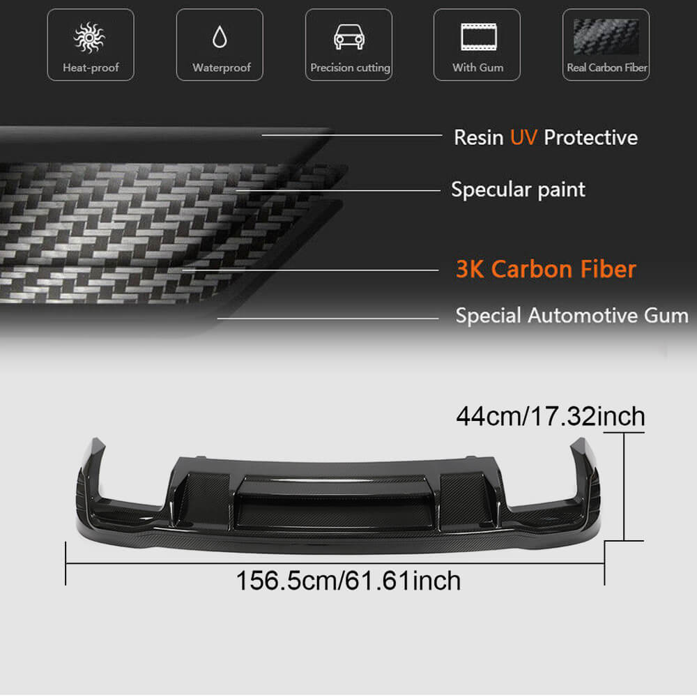 Audi S4 A4 B10 Sline Sedan 2021UP Rear Bumper Diffuser Dry Carbon Fiber-Ahacarbon