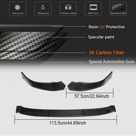 Audi S4 A4 B9 Sline Sedan 2019 Front Bumper Lip Carbon Fiber-Ahacarbon