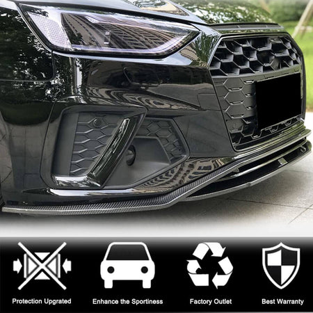 Audi S4 A4 Sline B9.5 Sedan Facelift 2020UP Front Bumper Lip Carbon Fiber-Ahacarbon
