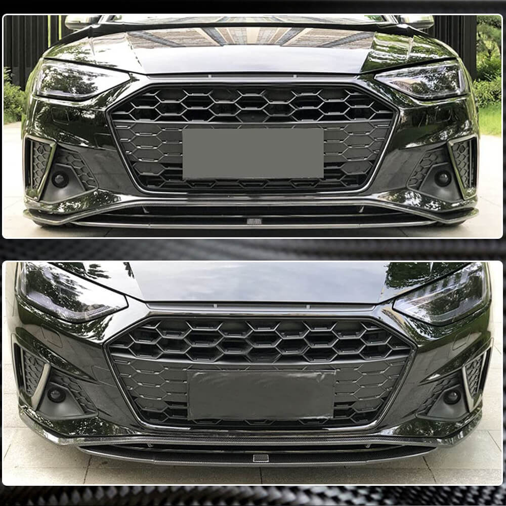 Audi S4 A4 Sline B9.5 Sedan Facelift 2020UP Front Bumper Lip Carbon Fiber-Ahacarbon