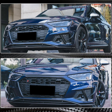 Audi S4 A4 Sline B9.5 Sedan Facelift 2020UP Front Bumper Lip Carbon Fiber-Ahacarbon