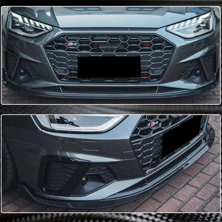 Audi S4 A4 Sline B9.5 Sedan Facelift 2020UP Front Bumper Lip Dry Carbon Fiber-Ahacarbon