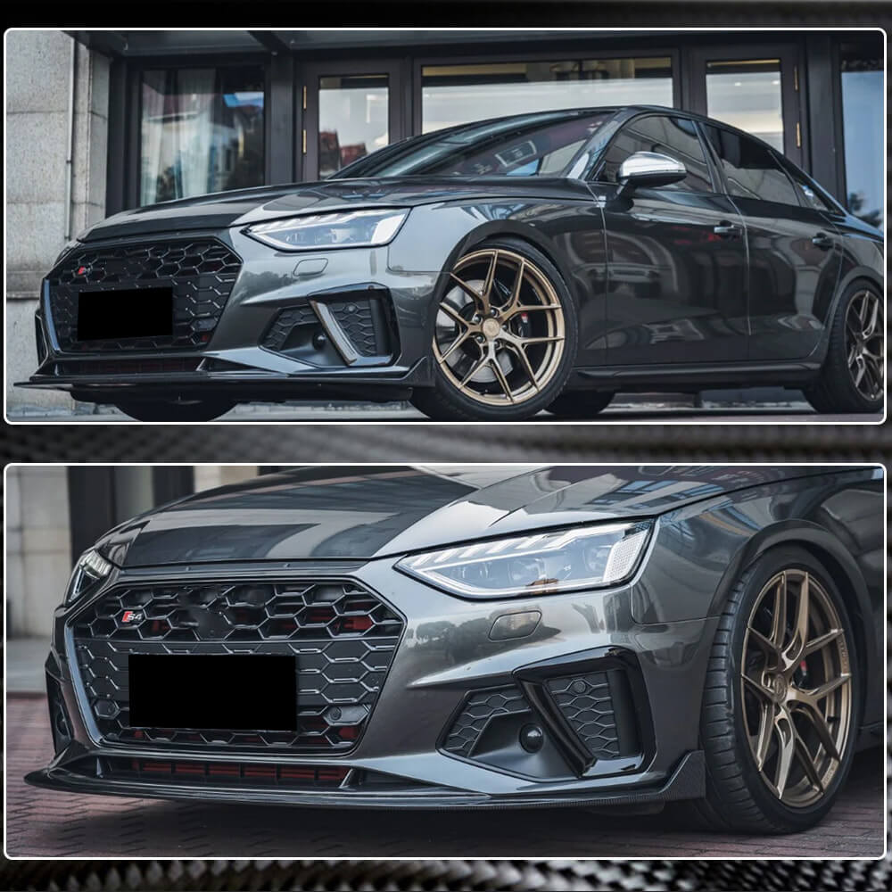 Audi S4 A4 Sline B9.5 Sedan Facelift 2020UP Front Bumper Lip Dry Carbon Fiber-Ahacarbon