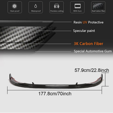 Audi S4 A4 Sline B9.5 Sedan Facelift 2020UP Front Bumper Lip Dry Carbon Fiber-Ahacarbon