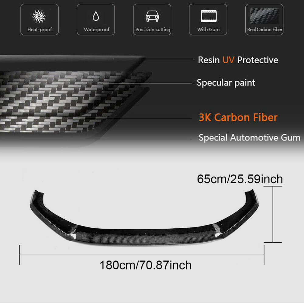 Audi S4 A4 Sline B9 Sedan 2017-2020 Front Bumper Lip Carbon Fiber-Ahacarbon