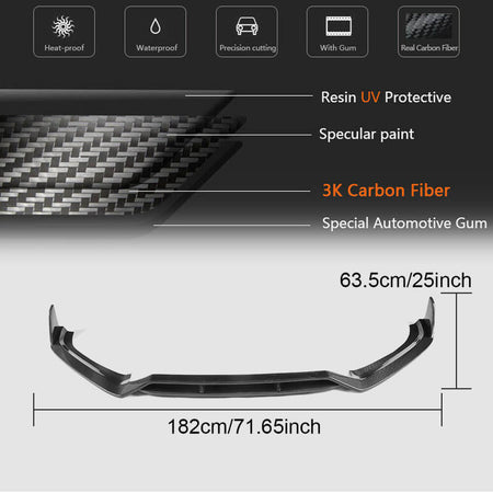 Audi S4 A4 Sline B9 Sedan 2017-2020 Front Bumper Lip Carbon Fiber-Ahacarbon