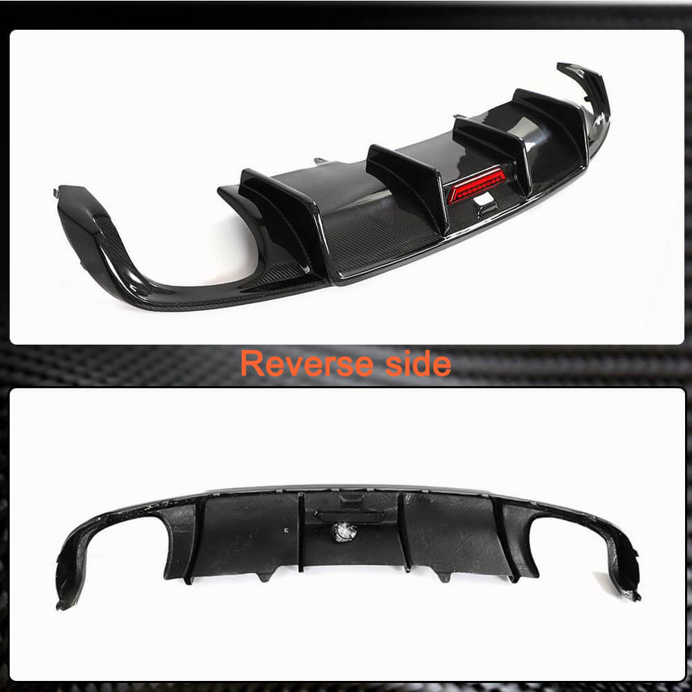 Audi S4 A4 Sline B9 Sedan 2017-2019 Rear Bumper Diffuser Carbon Fiber-Ahacarbon