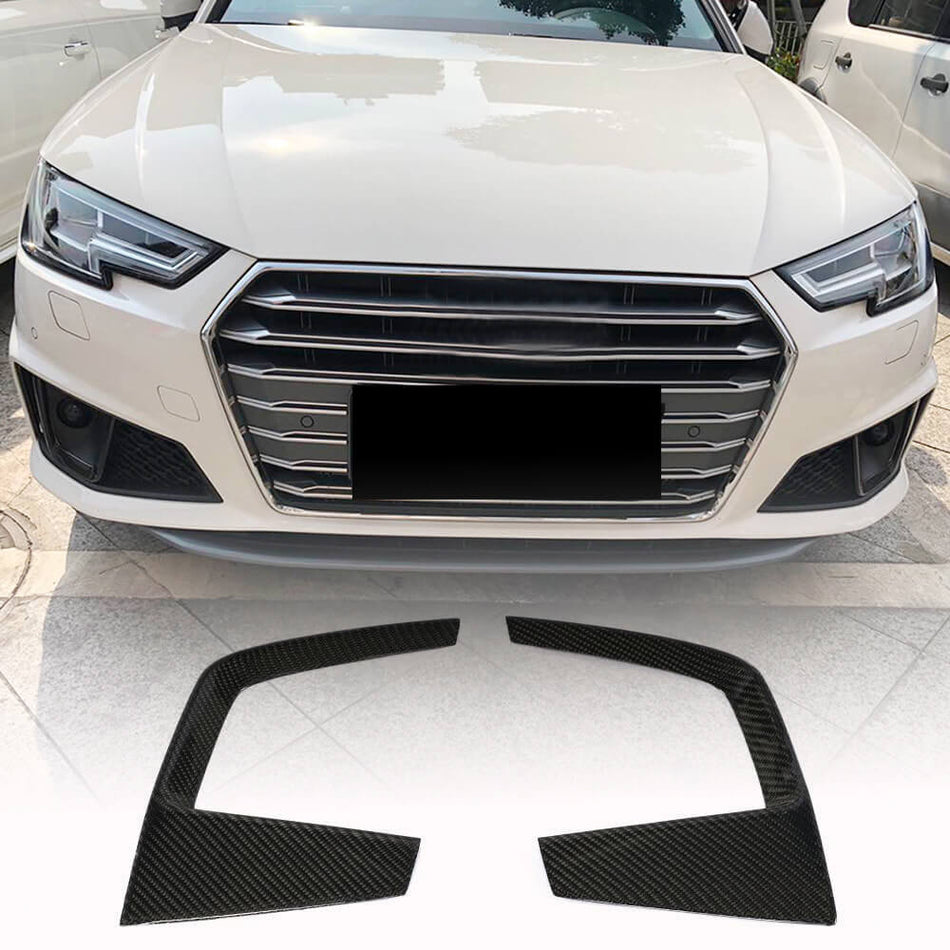 Audi S4 A4 Sline B9 Sedan Pre-facelift 2017-2020 Front Fog Lamp Vents Carbon Fiber-Ahacarbon