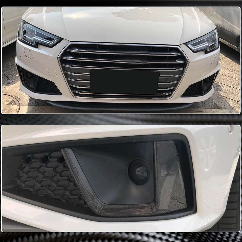 Audi S4 A4 Sline B9 Sedan Pre-facelift 2017-2020 Front Fog Lamp Vents Carbon Fiber-Ahacarbon