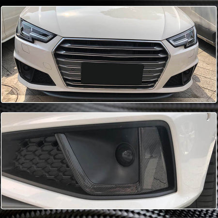 Audi S4 A4 Sline B9 Sedan Pre-facelift 2017-2020 Front Fog Lamp Vents Carbon Fiber-Ahacarbon