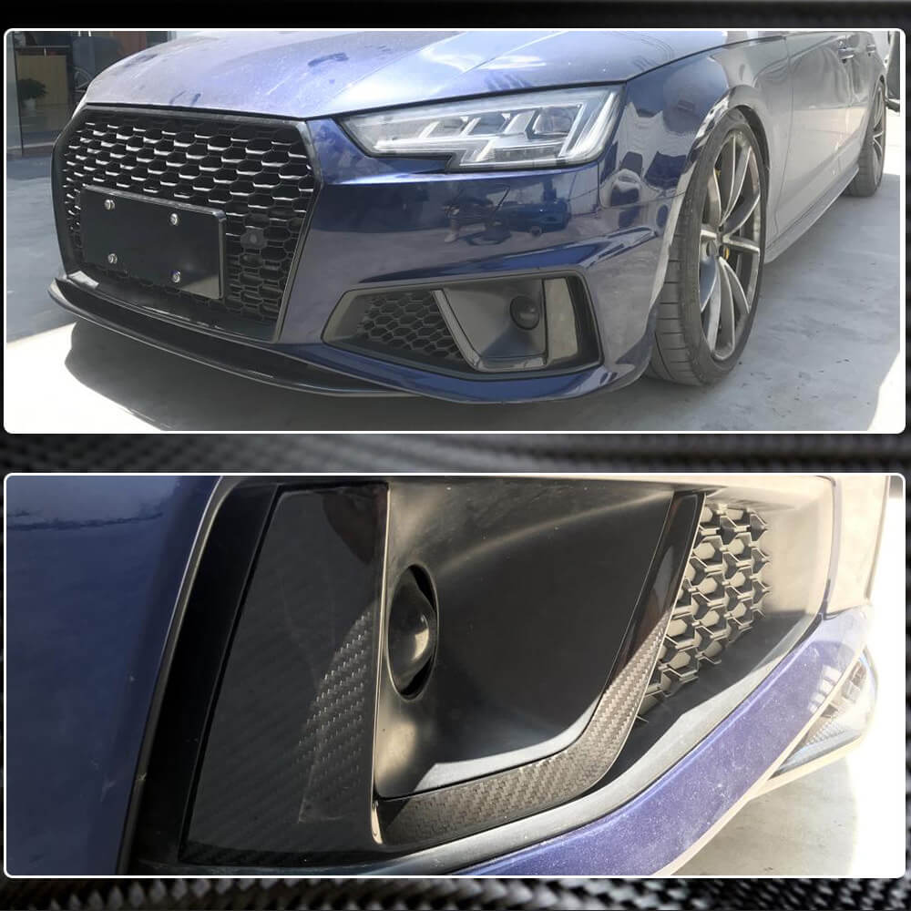 Audi S4 A4 Sline B9 Sedan Pre-facelift 2017-2020 Front Fog Lamp Vents Carbon Fiber-Ahacarbon