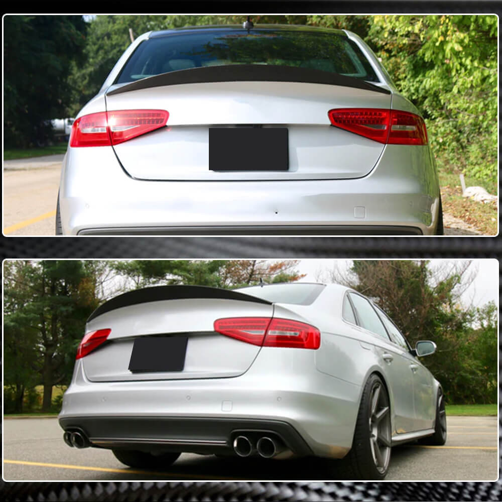 Audi S4 B8.5 Sedan Facelift 2013-2016 Rear Trunk Spoiler Carbon Fiber-Ahacarbon