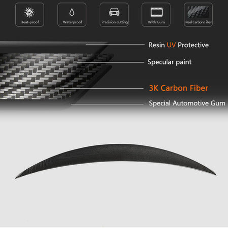 Audi S4 B8.5 Sedan Facelift 2013-2016 Rear Trunk Spoiler Carbon Fiber-Ahacarbon