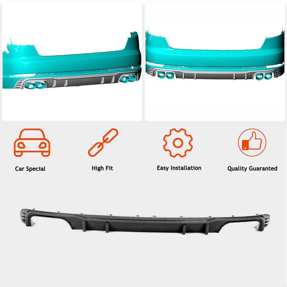 Audi S4 B9 Sedan 2017-2020 Rear Bumper Diffuser Carbon Fiber-Ahacarbon