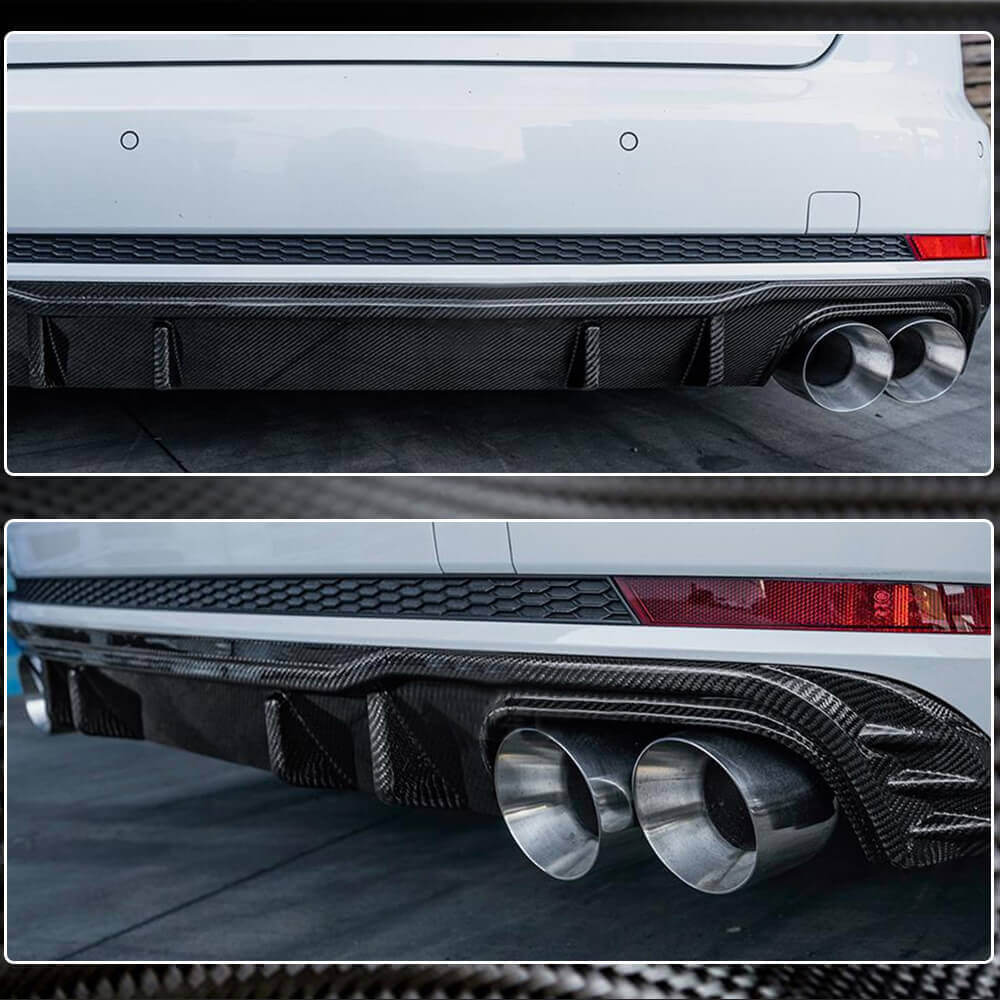 Audi S4 B9 Sedan 2017-2020 Rear Bumper Diffuser Carbon Fiber-Ahacarbon