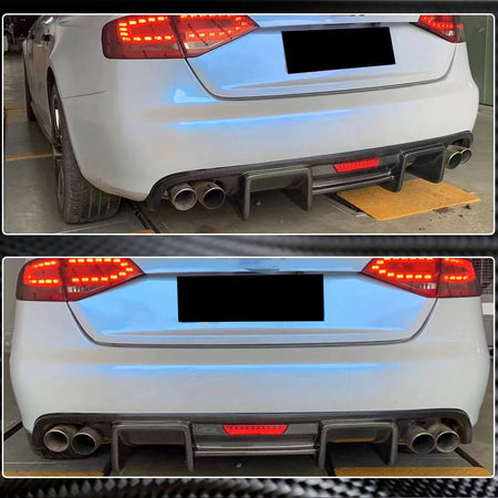 Audi S4 B8 Sedan Pre-facelift 2009-2012 Rear Bumper Diffuser Carbon Fiber-Ahacarbon