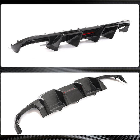 Audi S4 B8 Sedan Pre-facelift 2009-2012 Rear Bumper Diffuser Carbon Fiber-Ahacarbon