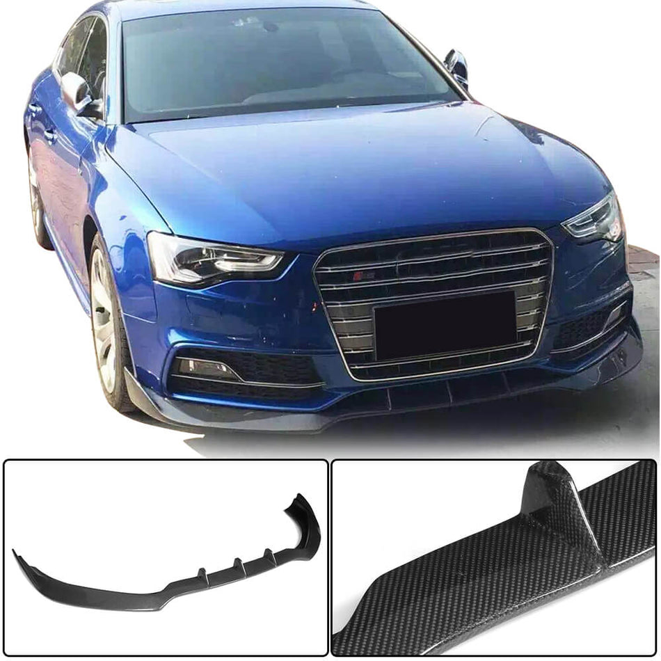 Audi S5 A5 Sline B8.5 Facelift 2012-2016 Front Bumper Lip Carbon Fiber-Ahacarbon