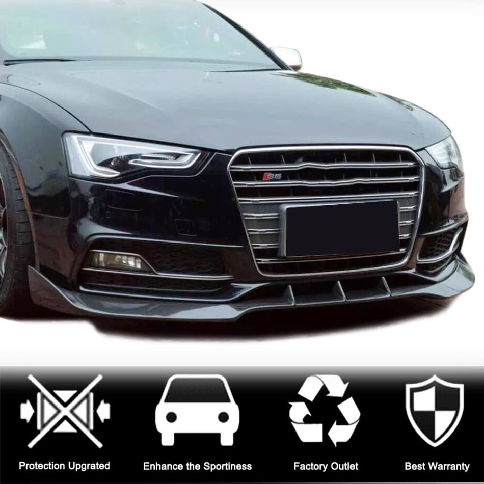 Audi S5 A5 Sline B8.5 Facelift 2012-2016 Front Bumper Lip Carbon Fiber-Ahacarbon