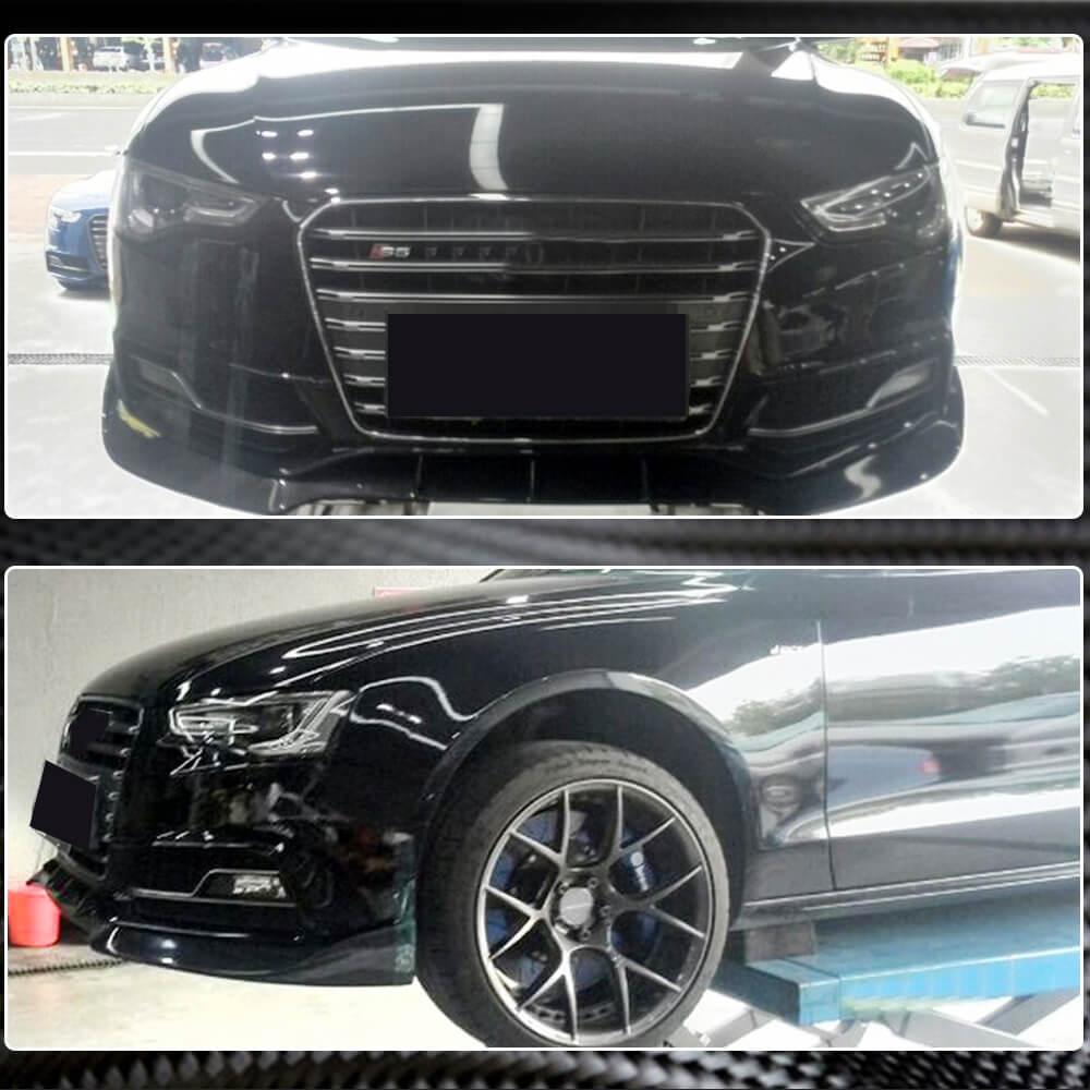 Audi S5 A5 Sline B8.5 Facelift 2012-2016 Front Bumper Lip Carbon Fiber-Ahacarbon