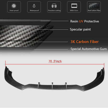 Audi S5 A5 Sline B8.5 Facelift 2012-2016 Front Bumper Lip Carbon Fiber-Ahacarbon
