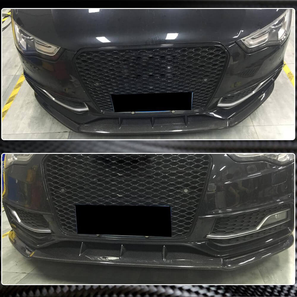 Audi S5 A5 Sline B8.5 Facelift 2012-2016 Front Bumper Lip Carbon Fiber-Ahacarbon