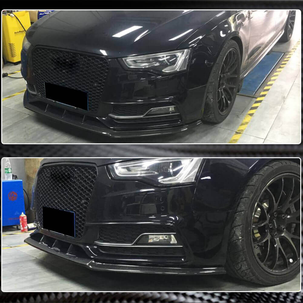 Audi S5 A5 Sline B8.5 Facelift 2012-2016 Front Bumper Lip Carbon Fiber-Ahacarbon