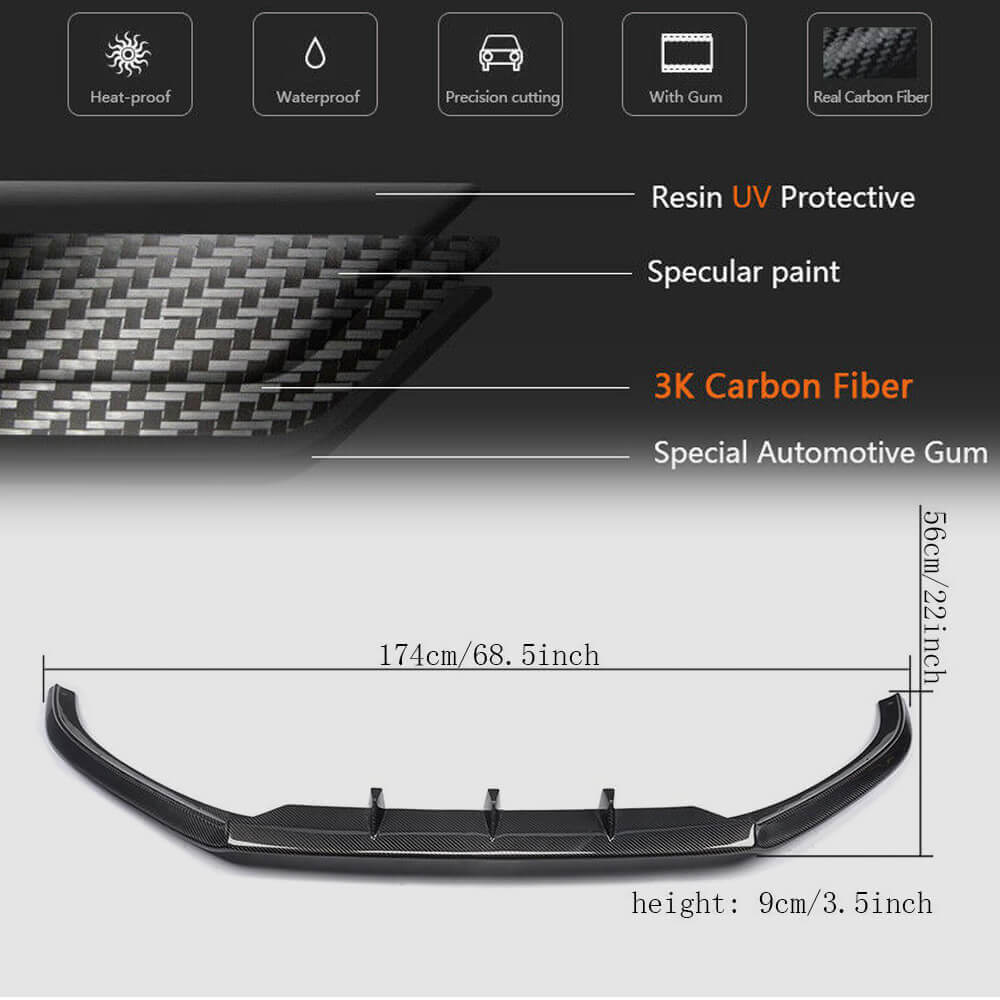 Audi S5 A5 Sline B8.5 Facelift 2012-2016 Front Bumper Lip Carbon Fiber-Ahacarbon