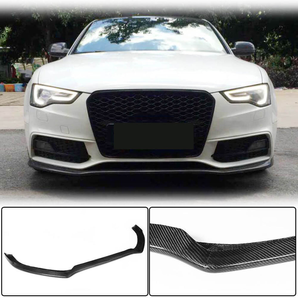 Audi S5 A5 Sline B8.5 Facelift 2012-2016 Front Bumper Lip Carbon Fiber-Ahacarbon