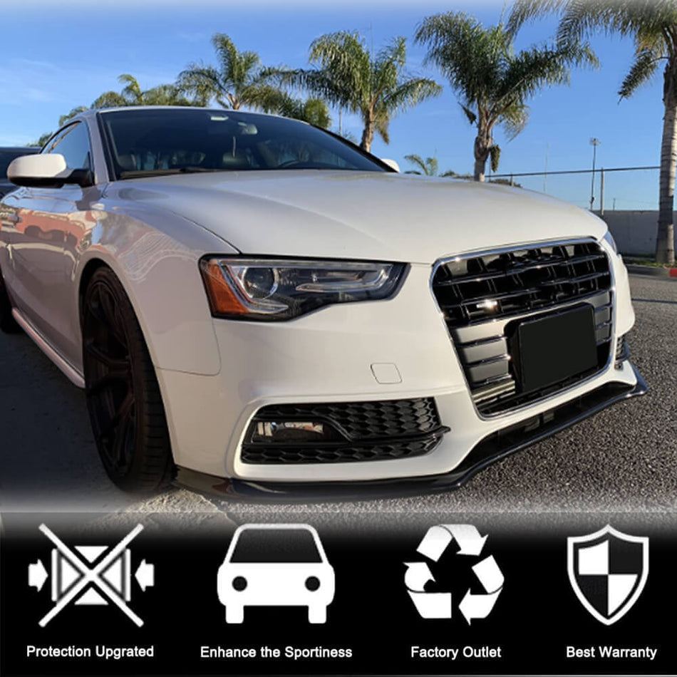 Audi S5 A5 Sline B8.5 Facelift 2012-2016 Front Bumper Lip Carbon Fiber-Ahacarbon