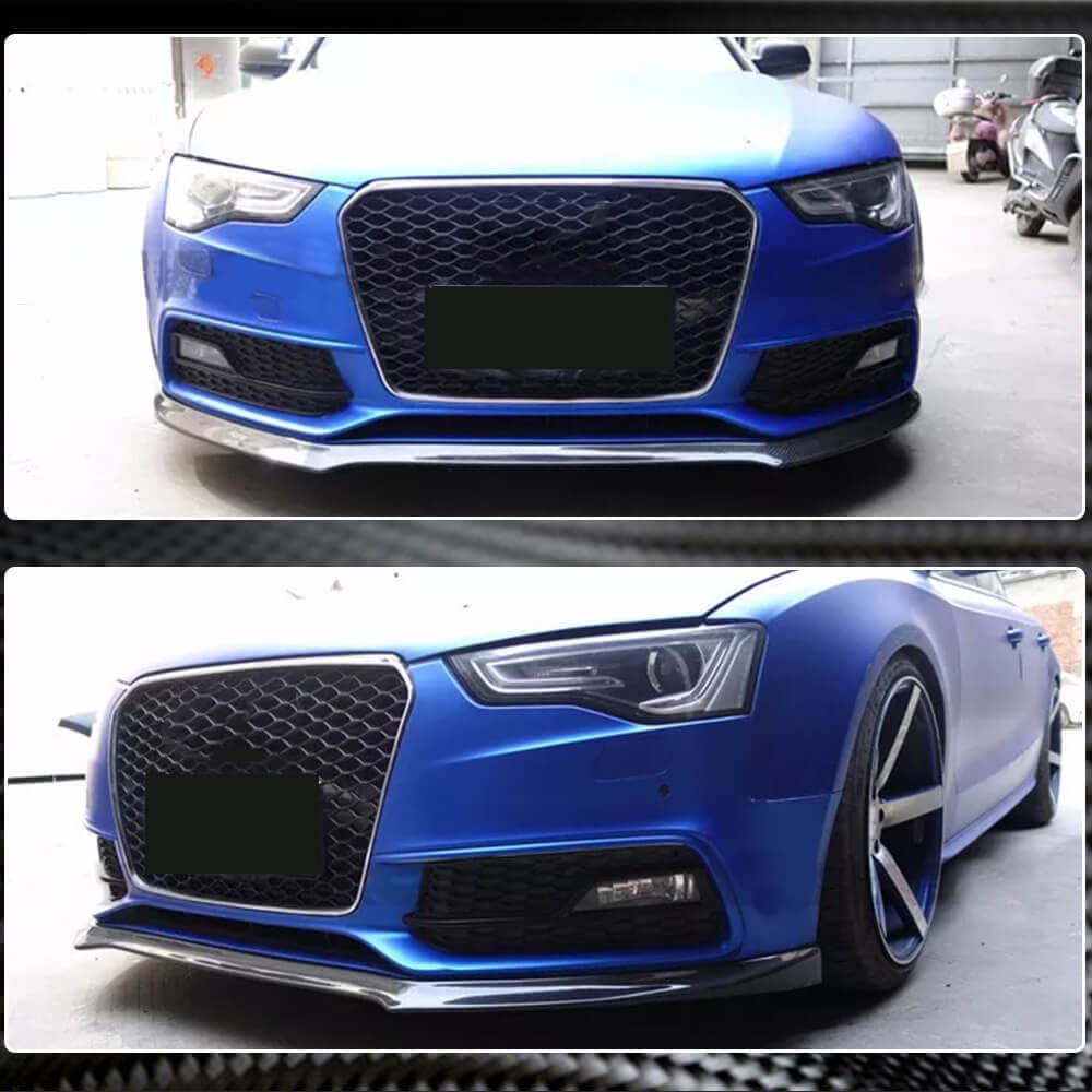 Audi S5 A5 Sline B8.5 Facelift 2012-2016 Front Bumper Lip Carbon Fiber-Ahacarbon