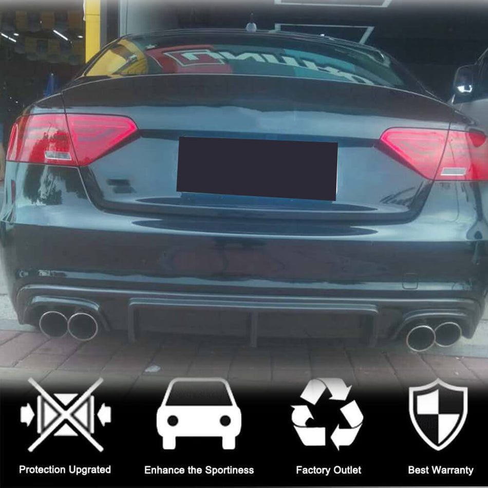 Audi S5 A5 Sline B8.5 Facelift 2012-2016 Rear Bumper Diffuser Lip Spoiler Carbon Fiber/FRP-Ahacarbon