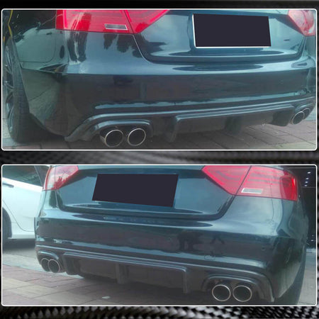 Audi S5 A5 Sline B8.5 Facelift 2012-2016 Rear Bumper Diffuser Lip Spoiler Carbon Fiber/FRP-Ahacarbon