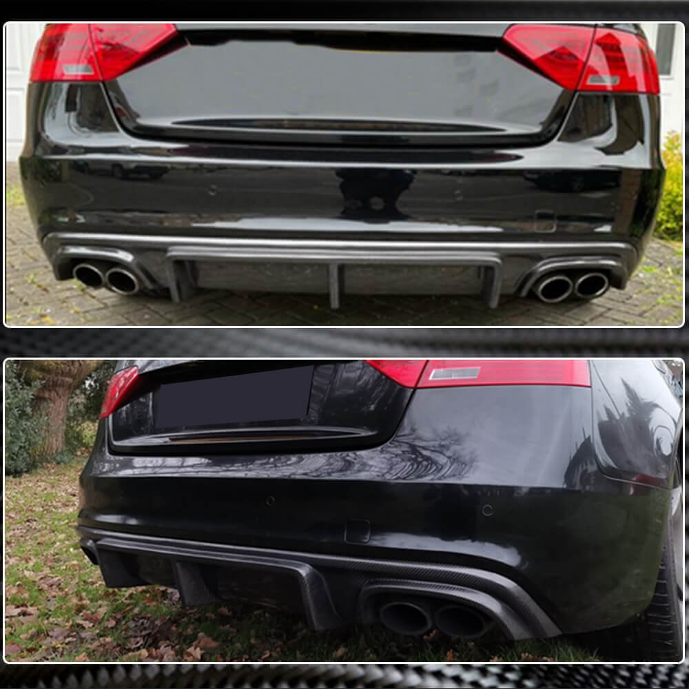 Audi S5 A5 Sline B8.5 Facelift 2012-2016 Rear Bumper Diffuser Lip Spoiler Carbon Fiber/FRP-Ahacarbon