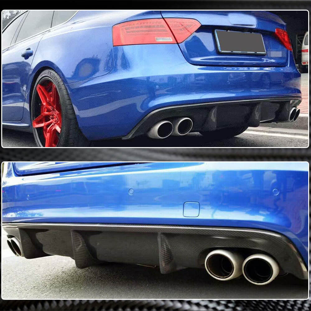 Audi S5 A5 Sline B8.5 Facelift 2012-2016 Rear Bumper Diffuser Carbon Fiber-Ahacarbon