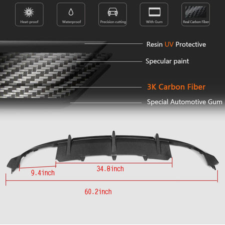 Audi S5 A5 Sline B8.5 Facelift 2012-2016 Rear Bumper Diffuser Carbon Fiber-Ahacarbon