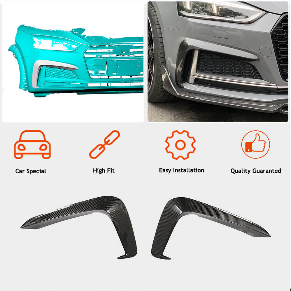 Audi S5 A5 Sline B9 2017-2020 Front Bumper Splitters Carbon Fiber/FRP-Ahacarbon