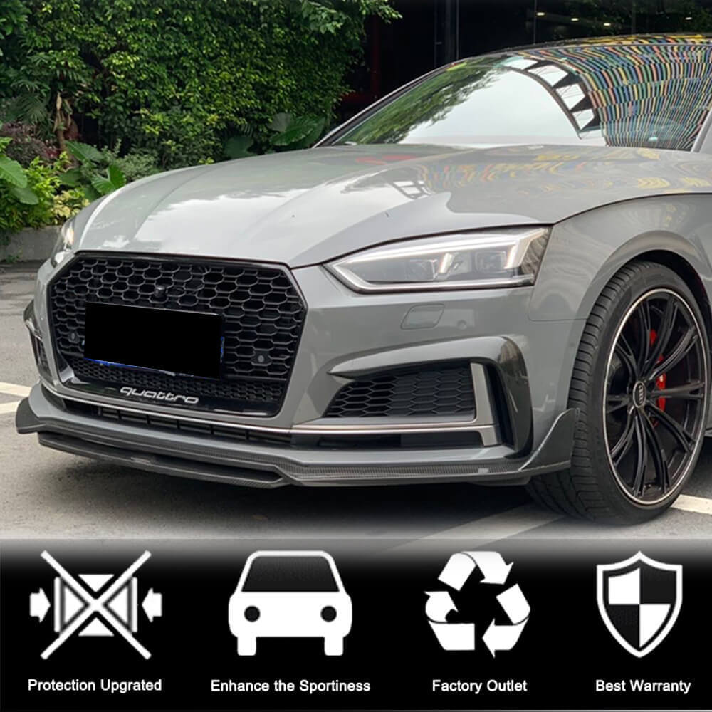 Audi S5 A5 Sline B9 2017-2020 Front Bumper Splitters Carbon Fiber/FRP-Ahacarbon