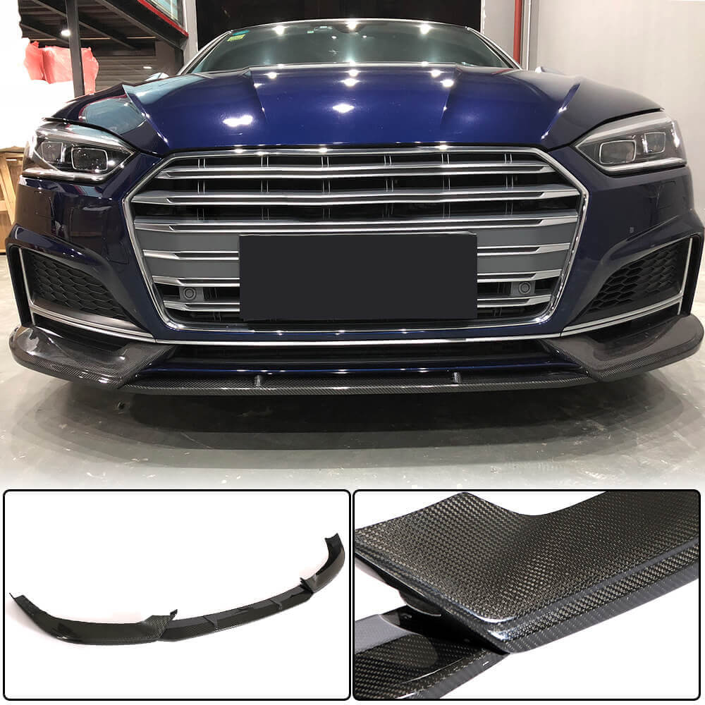 Audi S5 A5 Sline B9 2017-2019 Front Bumper Lip Carbon Fiber/FRP-Ahacarbon