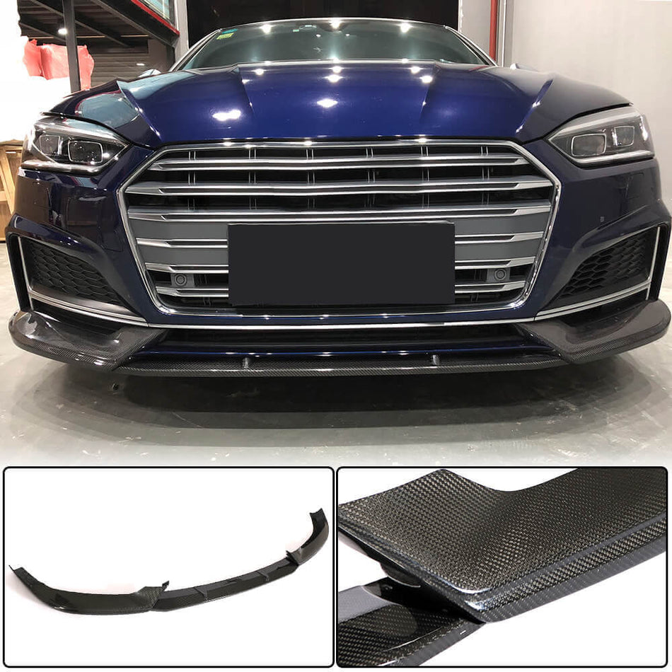 Audi S5 A5 Sline B9 2017-2019 Front Bumper Lip Carbon Fiber/FRP-Ahacarbon