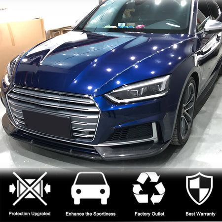 Audi S5 A5 Sline B9 2017-2019 Front Bumper Lip Carbon Fiber/FRP-Ahacarbon