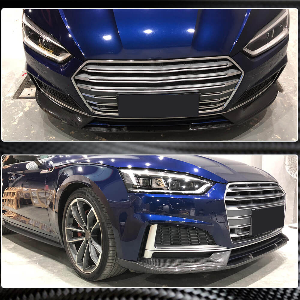 Audi S5 A5 Sline B9 2017-2019 Front Bumper Lip Carbon Fiber/FRP-Ahacarbon