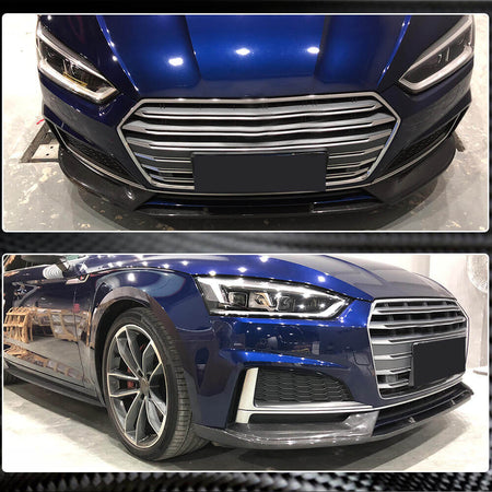 Audi S5 A5 Sline B9 2017-2019 Front Bumper Lip Carbon Fiber/FRP-Ahacarbon