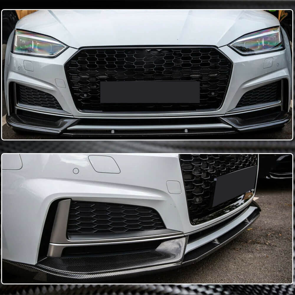 Audi S5 A5 Sline B9 2017-2019 Front Bumper Lip Carbon Fiber/FRP-Ahacarbon