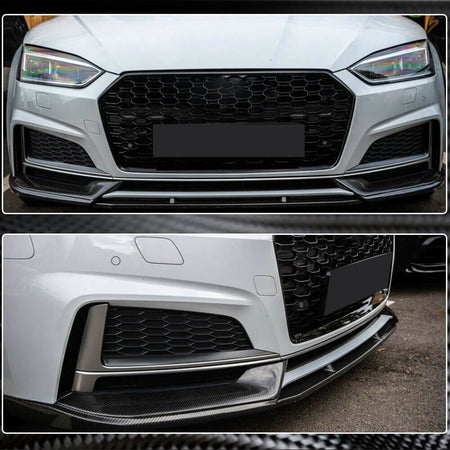 Audi S5 A5 Sline B9 2017-2019 Front Bumper Lip Carbon Fiber/FRP-Ahacarbon