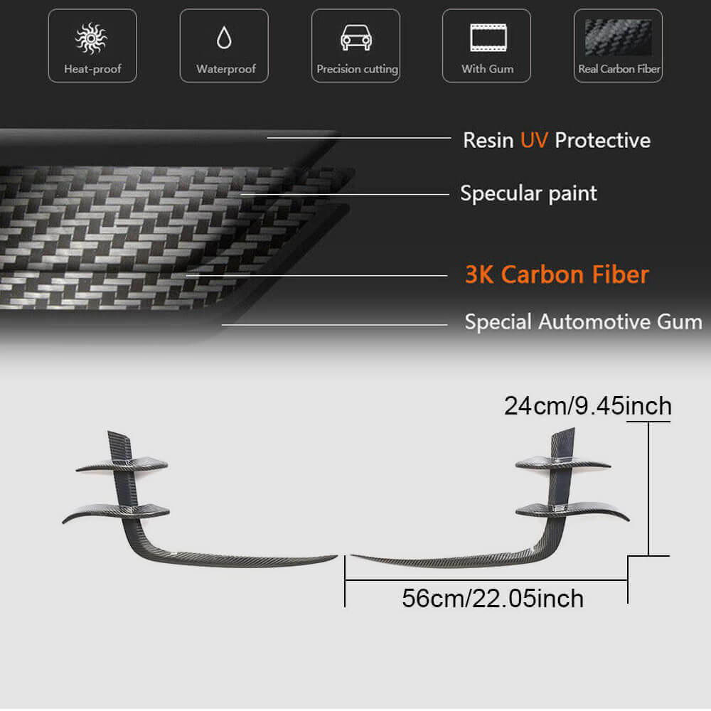 Audi S5 A5 Sline B9 2017-2020 Front Bumper Splitters Carbon Fiber-Ahacarbon